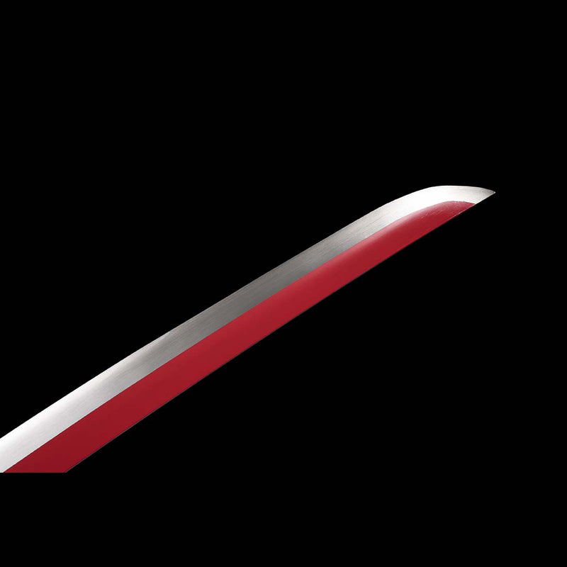 Demon Slayer Tsuyuri Kanao Nichirin Katana Sword with Full Tang Red Blade 