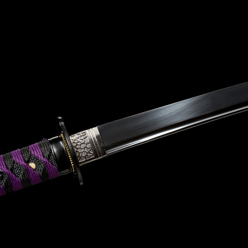 1095 Kohlenstoffstahl Black Demon Slayer Nichirin Katana Schwert 