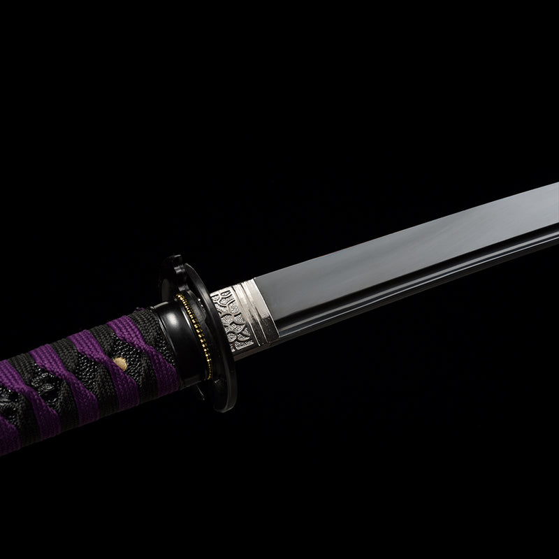 1095 Kohlenstoffstahl Black Demon Slayer Nichirin Katana Schwert 
