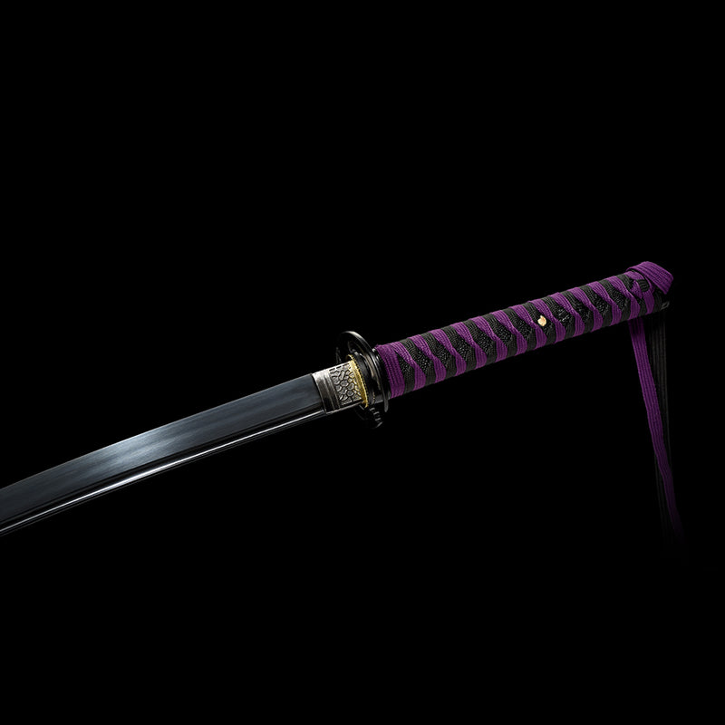 1095 Kohlenstoffstahl Black Demon Slayer Nichirin Katana Schwert 