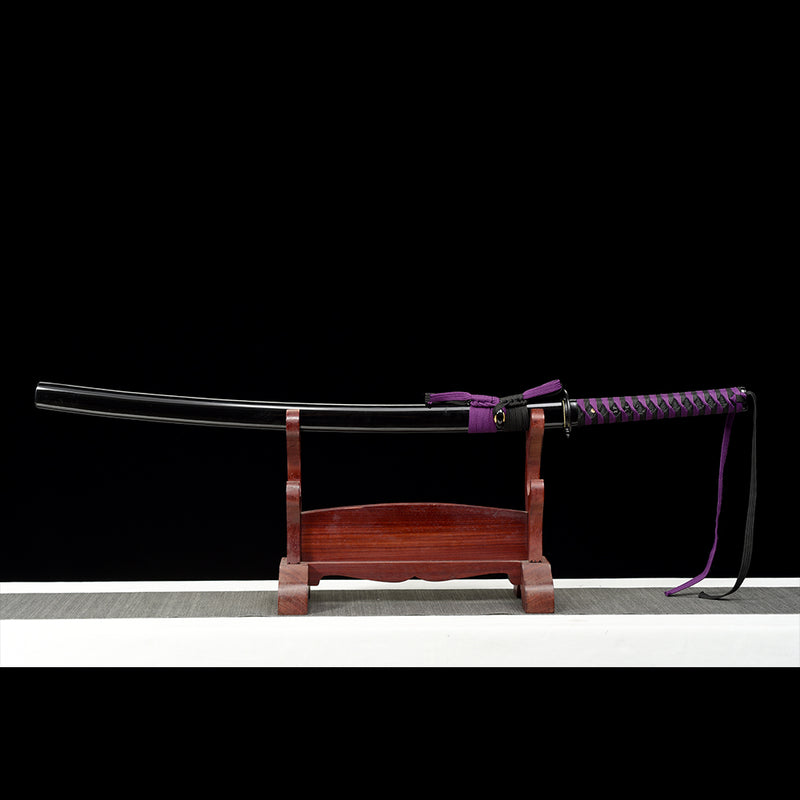 1095 Kohlenstoffstahl Black Demon Slayer Nichirin Katana Schwert 