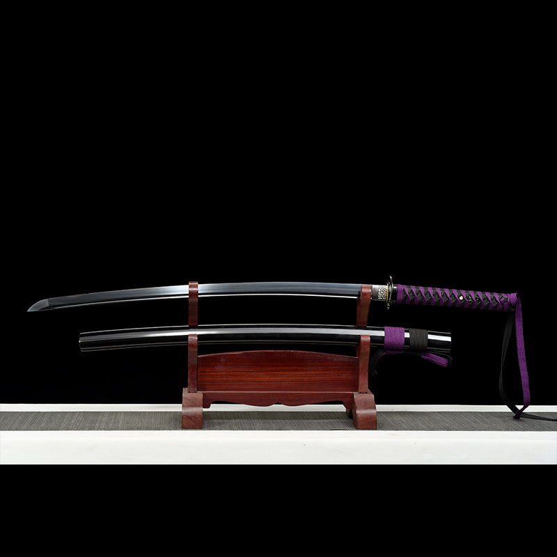 1095 Kohlenstoffstahl Black Demon Slayer Nichirin Katana Schwert 