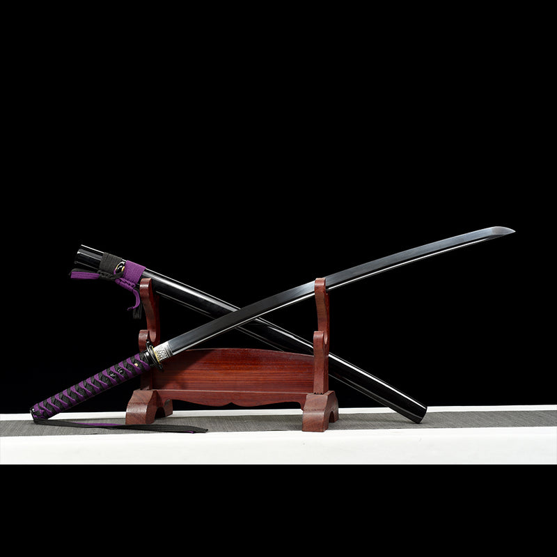 1095 Kohlenstoffstahl Black Demon Slayer Nichirin Katana Schwert 