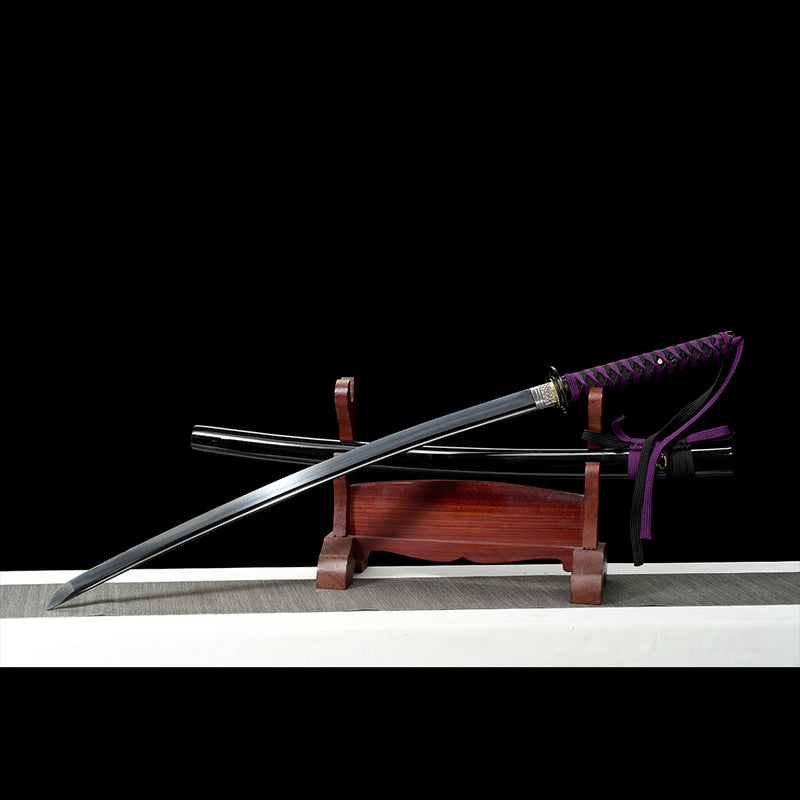1095 Kohlenstoffstahl Black Demon Slayer Nichirin Katana Schwert 