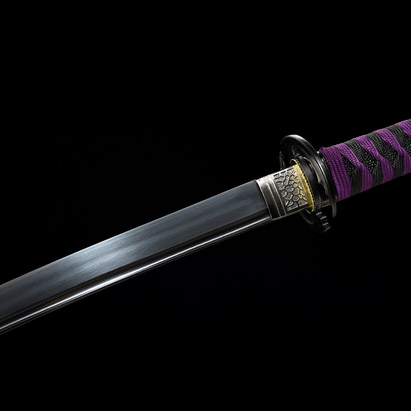1095 Kohlenstoffstahl Black Demon Slayer Nichirin Katana Schwert 
