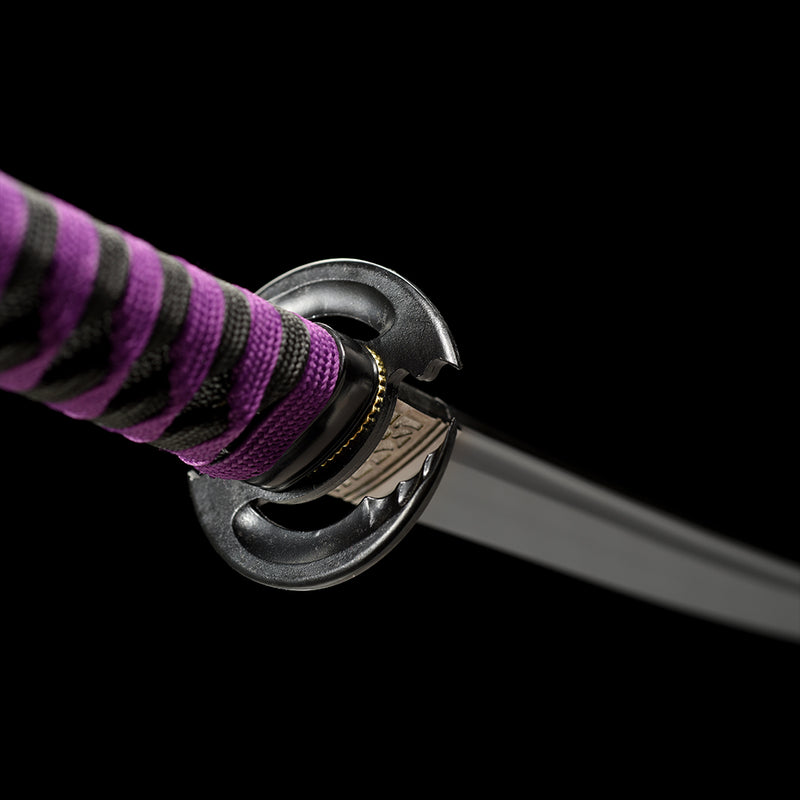 1095 Kohlenstoffstahl Black Demon Slayer Nichirin Katana Schwert 