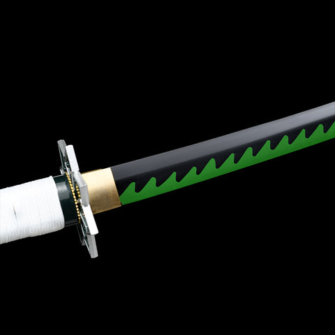 Anime sword demon slayer characters Sanemi Shinazugawa 1095 High Carbon Steel Black Blade Sharpening QQ-0107 12