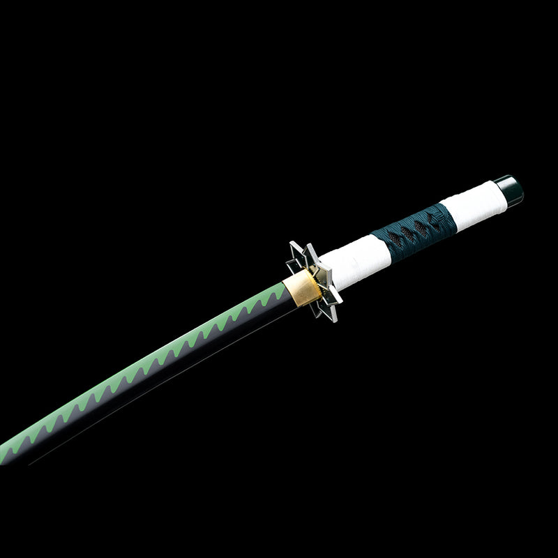 1095 High Carbon Steel Black Demon Slayer Sanemi Shinazugawa Nichirin Katana Sword 