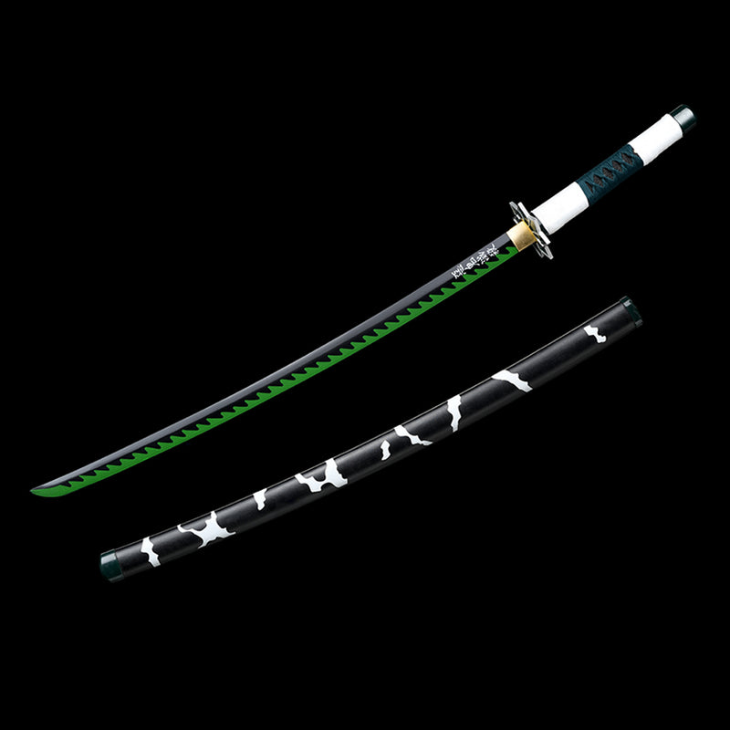 1095 High Carbon Steel Black Demon Slayer Sanemi Shinazugawa Nichirin Katana Sword 