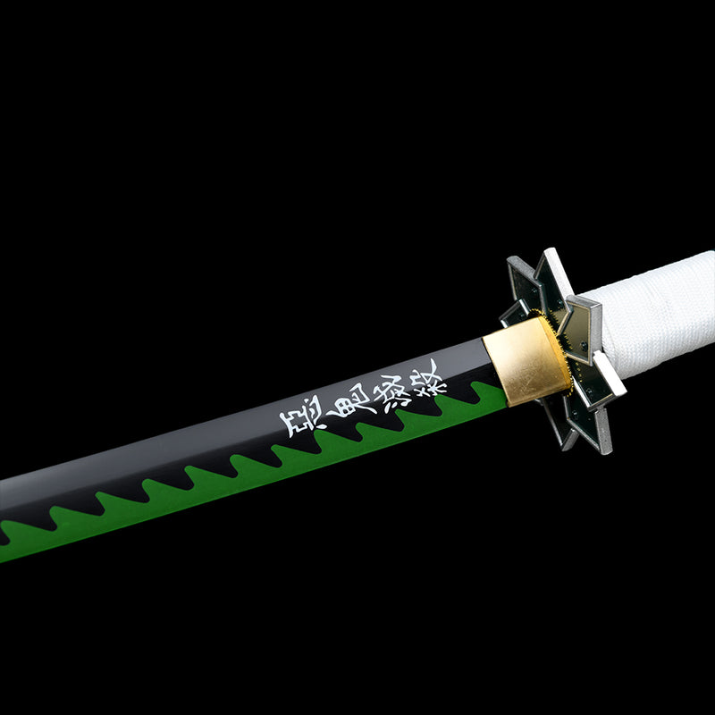 1095 High Carbon Steel Black Demon Slayer Sanemi Shinazugawa Nichirin Katana Sword 