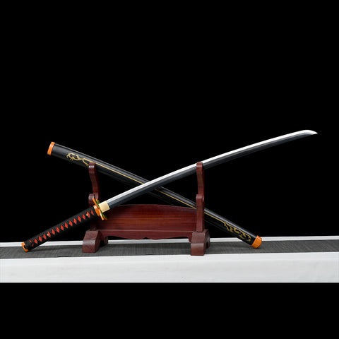 Shinobu sword with black blade – handmade 1095 carbon steel
 QQ-0105-U