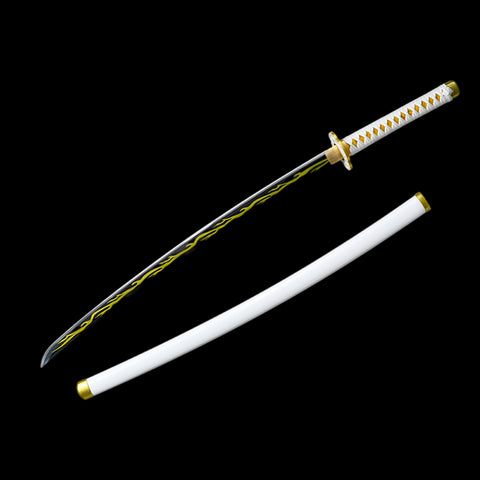 Anime sword demon slayer characters Zenitsu Agatsuma katana 1095 High Carbon Steel Blade QQ-0100 18