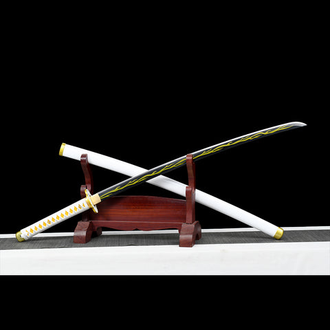 Anime sword demon slayer characters Zenitsu Agatsuma katana 1095 High Carbon Steel Blade QQ-0100 3