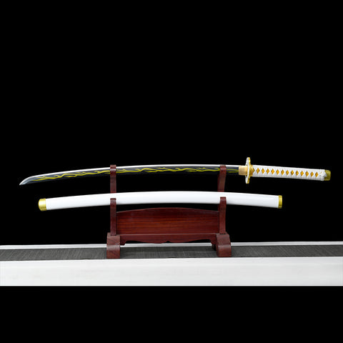 Anime sword demon slayer characters Zenitsu Agatsuma katana 1095 High Carbon Steel Blade QQ-0100 1