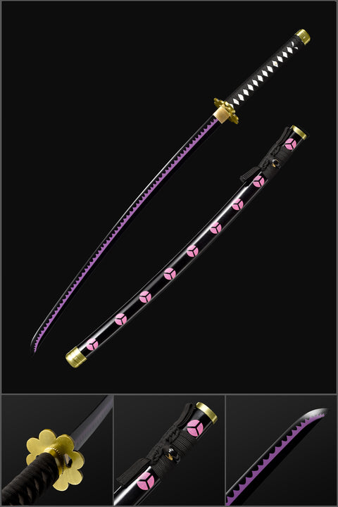 Anime sword one piece characters roronoa zoro Shusui katana 1060 Carbon Steel Black Blade QQ-0123