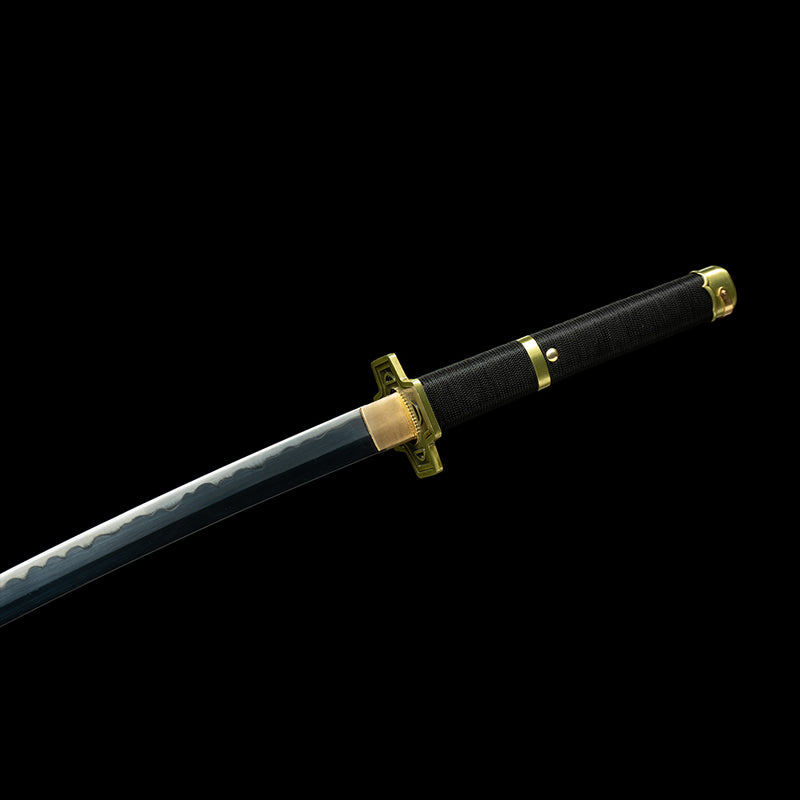 1095 High Carbon Steel Black One Piece Roronoa Zoro's Yubashiri Katana Sword 