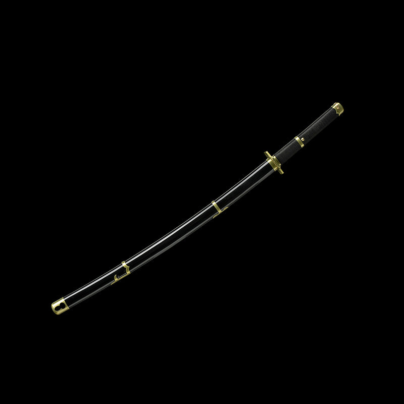1095 High Carbon Steel Black One Piece Roronoa Zoro's Yubashiri Katana Sword 