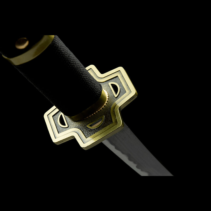 1095 High Carbon Steel Black One Piece Roronoa Zoro's Yubashiri Katana Sword 