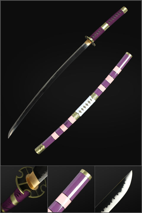 Handmade Anime One Piece Nidai Kitetsu Katana Sword 1045 Steel Full Tang Shinogidukuri-COOLKATANA-HY-0006-U