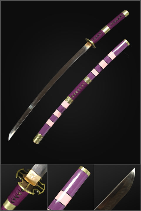 Anime sword Nidai Kitetsu One Piece Samurai Sword T10 Steel Blade HY-0004-U COOLKATANA