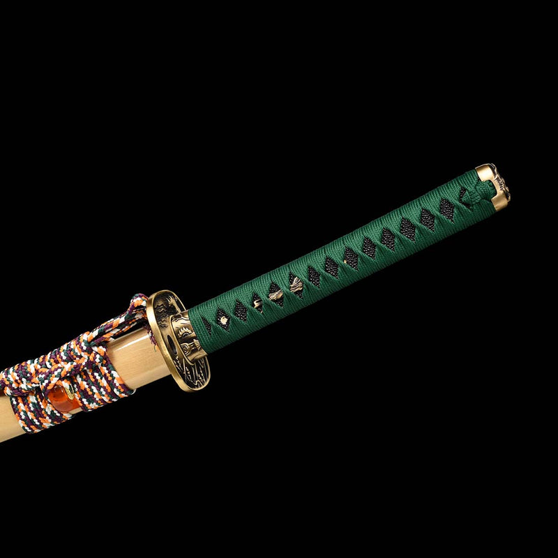 1060 Carbon Steel Full Tang Blade Dragon Sparrow Blade Katana Sword with Engraved Saya 