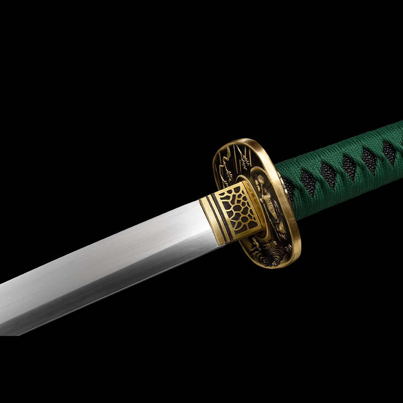 1060 Carbon Steel Full Tang Blade Dragon Sparrow Blade Katana Sword with Engraved Saya 