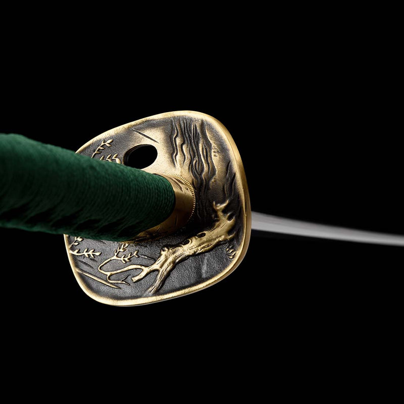 1060 Carbon Steel Full Tang Blade Dragon Sparrow Blade Katana Sword with Engraved Saya 