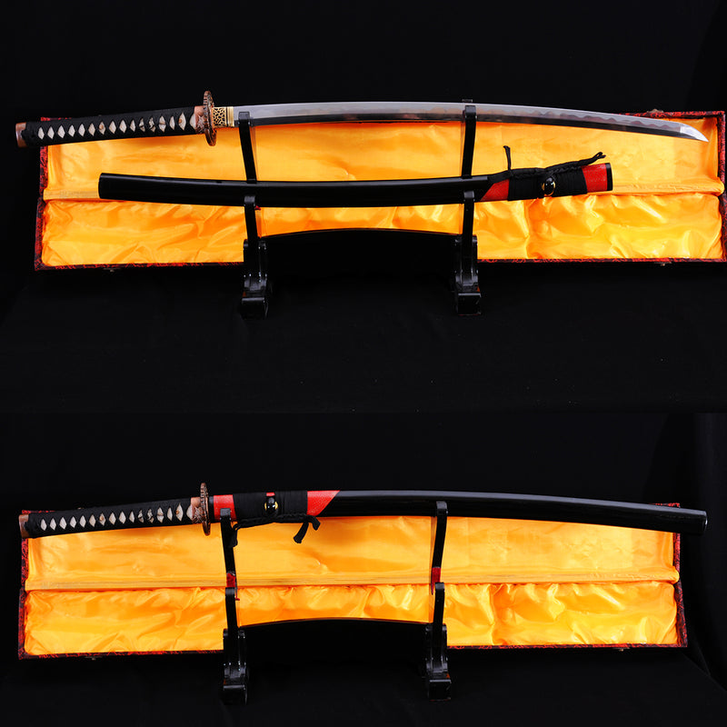 Handmade Japanese Katana Sword 1095 High Carbon Steel Abrasived Hamon  