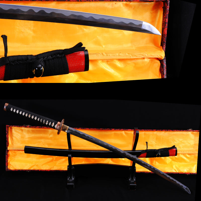Handmade Japanese Katana Sword 1095 High Carbon Steel Abrasived Hamon  