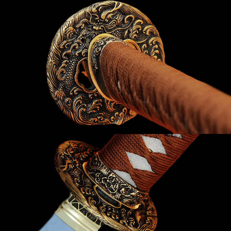 Handmade Japanese Katana Sword 1095 High Carbon Steel Clay Tempred Ful 