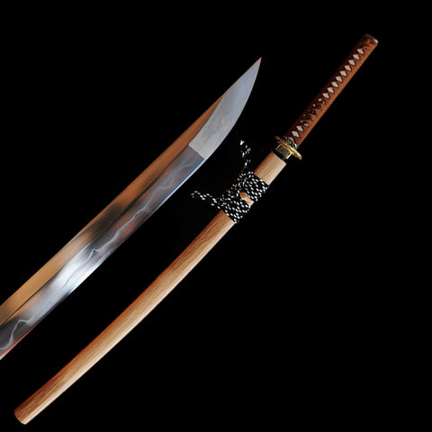 Handmade Japanese Katana Sword 1095 High Carbon Steel Clay Tempred Full Tang Brass Dragon Tsuba-COOLKATANA-SL-208-U