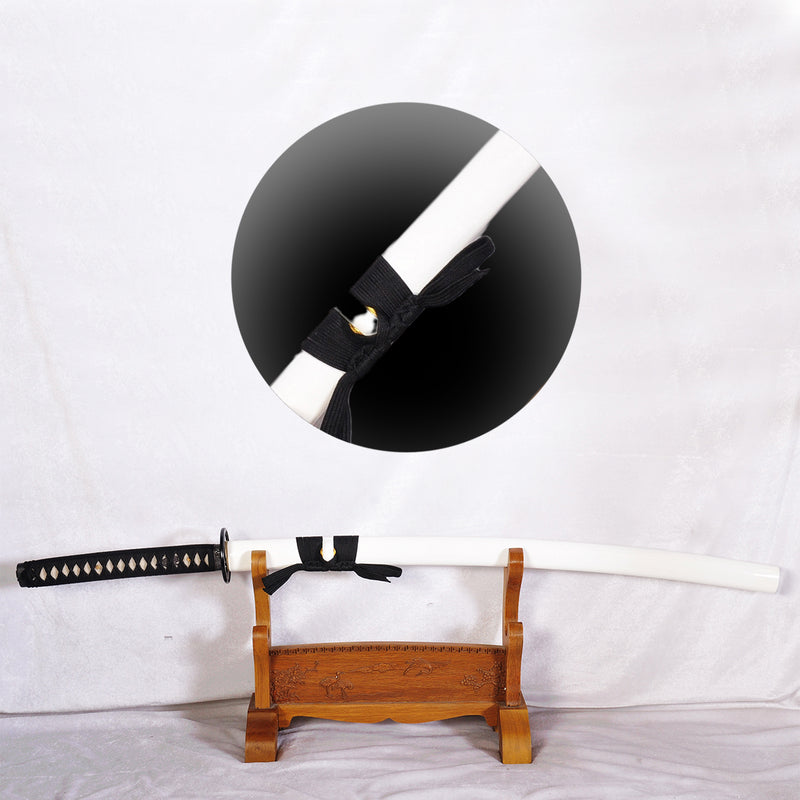 Handgefertigtes japanisches Katana Schwert 1095 Stahl Kogarasu-Maru Double Edge Red Blade Battle Ready - COOLKATANA 