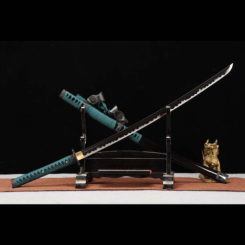 Handmade Japanese Tachi Sword, 1045 Carbon Steel Full Tang Blade Dragon Pattern Accessories-COOLKATANA-QQ-0204-U
