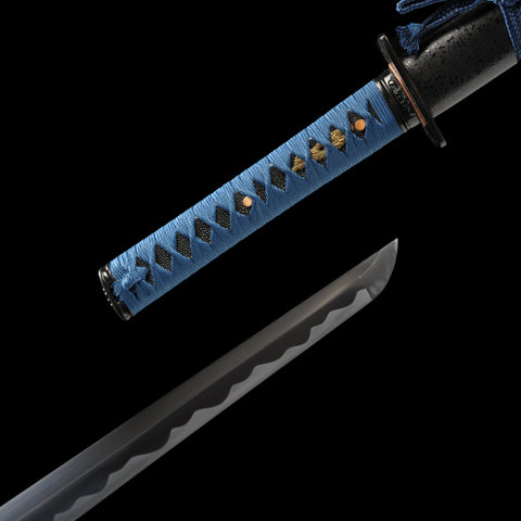 Handmade Japanese Ninja Sword Straight Blade Ninjato 1095 High Carbon Steel Full Tang Iron Tsuba-COOLKATANA-SL-1238-U