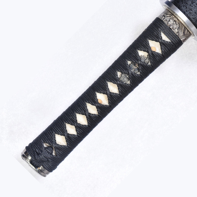 Handmade Japanese Ninja Sword Straight Blade Ninjato Folded Steel Dragon Engraving - COOLKATANA 