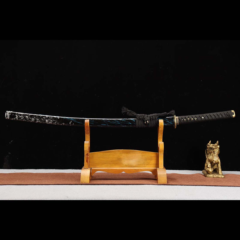 1060 Carbon Steel Full Tang Blade Flowing Cloud Japanese Katana Sword 