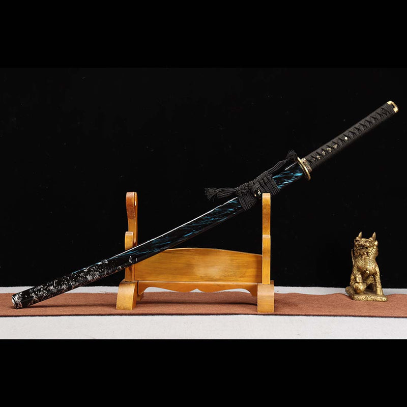 1060 Carbon Steel Full Tang Blade Flowing Cloud Japanese Katana Sword 