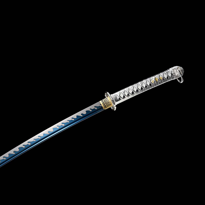 Replik eines Kommandoschwerts aus dem 2. Weltkrieg, japanisches Samurai-Katana aus 9260er Federstahl mit durchgehendem Erl 