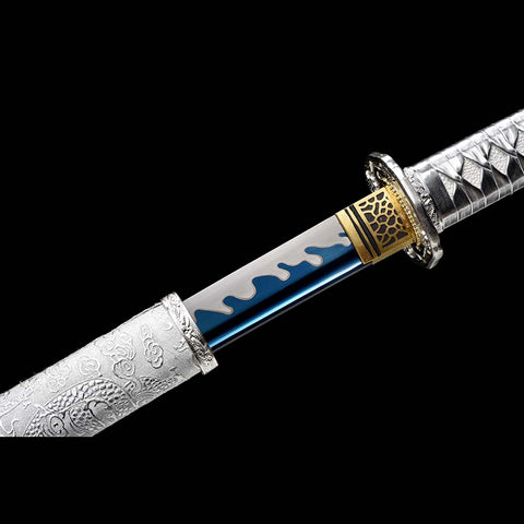 Handmade Japanese Samurai Katana, WWII Command Sword 9260 Spring Steel Full Tang Clay Tempered-COOLKATANA-QQ-0216-U