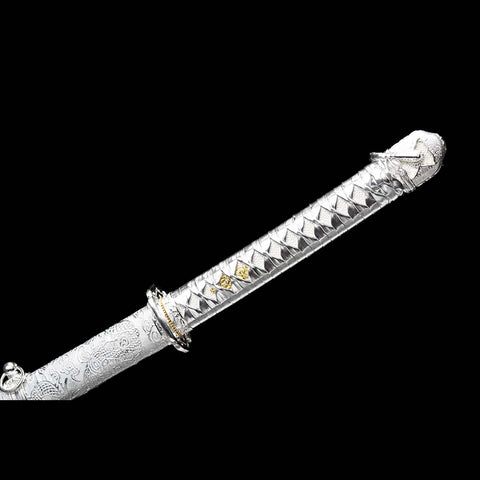 Handmade Japanese Samurai Katana, WWII Command Sword 9260 Spring Steel Full Tang Clay Tempered-COOLKATANA-QQ-0216-U