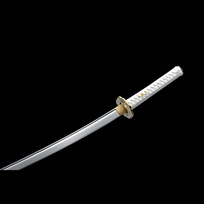 9260 Spring Steel Full Tang Blade Japanese Samurai Katana with Bo-hi Small Floral Saya 