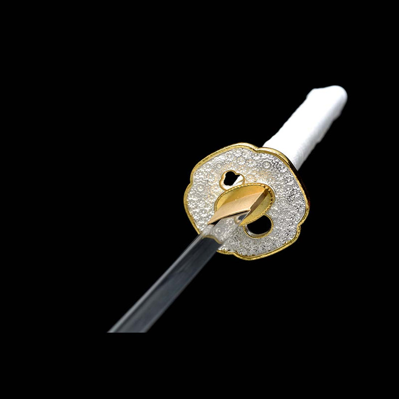 9260 Spring Steel Full Tang Blade Japanese Samurai Katana with Bo-hi Small Floral Saya 