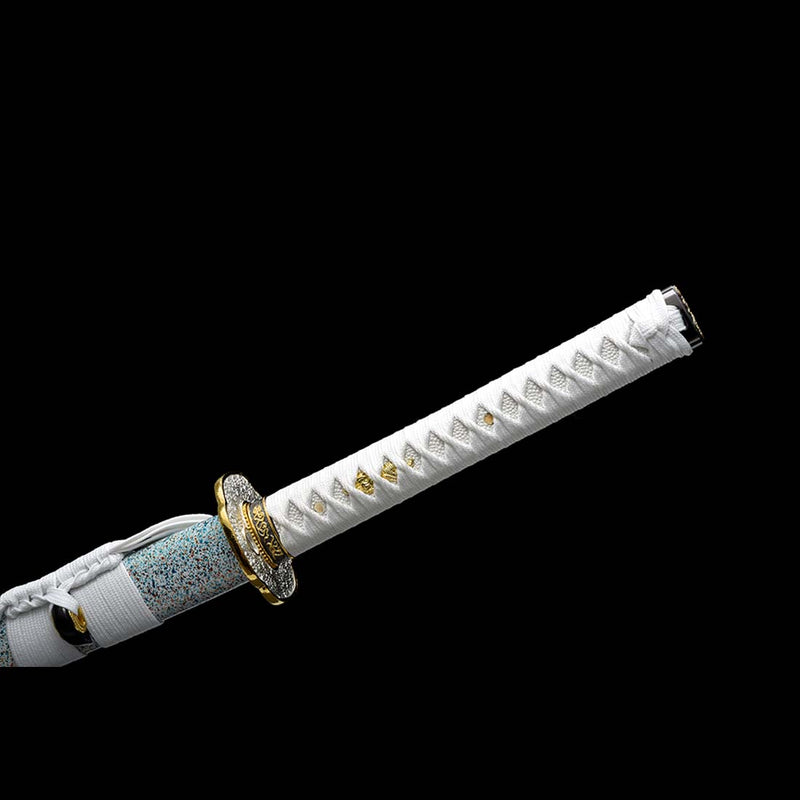 9260 Spring Steel Full Tang Blade Japanese Samurai Katana with Bo-hi Small Floral Saya 