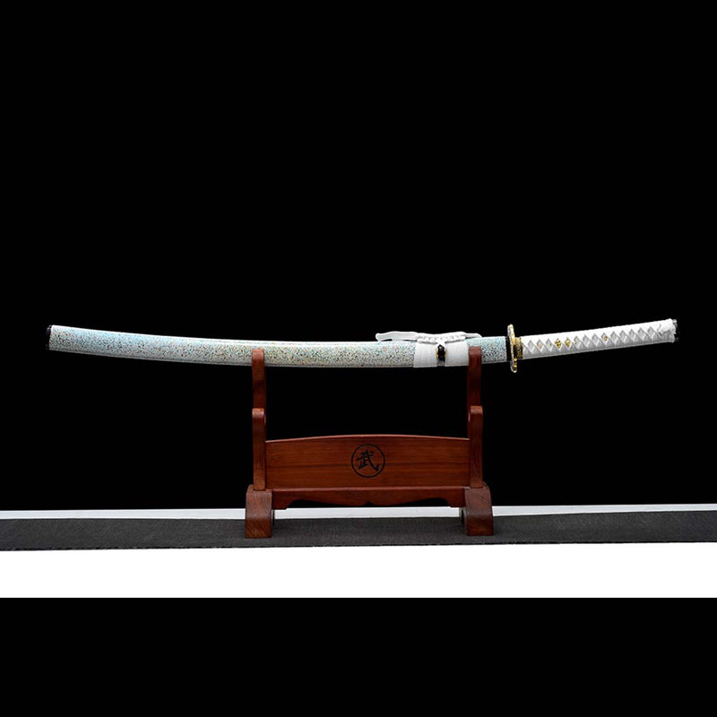 9260 Spring Steel Full Tang Blade Japanese Samurai Katana with Bo-hi Small Floral Saya 