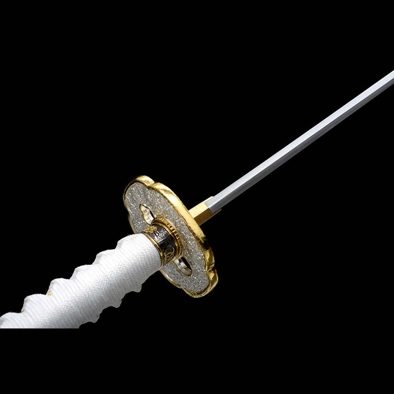 9260 Spring Steel Full Tang Blade Japanese Samurai Katana with Bo-hi Small Floral Saya 
