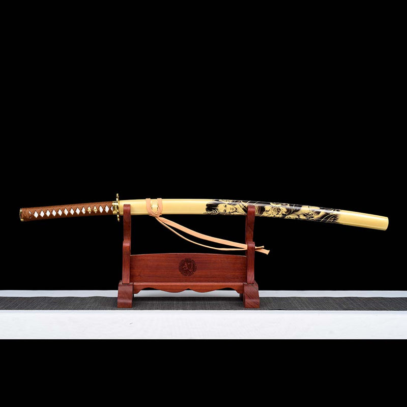 MoYang Sword 9260 Spring Steel Japanese Samurai Katana with Bo-hi Full Tang Painting Saya 