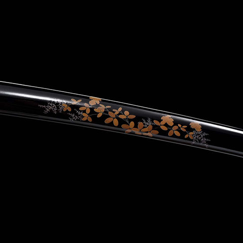 Handmade Japanese Samurai Katana, Folded Steel Red Blade with Bo-hi Full Tang Dragon Tusba-COOLKATANA-QQ-0245-U