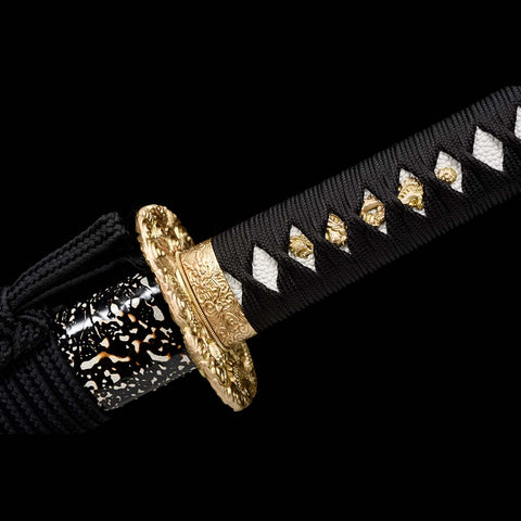 Handmade Japanese Samurai Katana, Regulus Sword Folded Steel Full Tang Fire Pattern Grinding Blade Painting Saya-COOLKATANA-QQ-0219-U