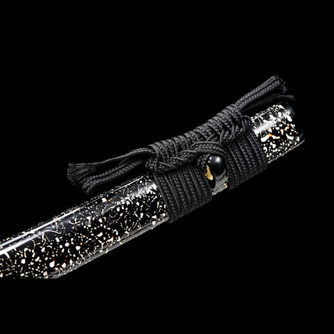 Handmade Japanese Samurai Katana, Regulus Sword Folded Steel Full Tang Fire Pattern Grinding Blade Painting Saya-COOLKATANA-QQ-0219-U