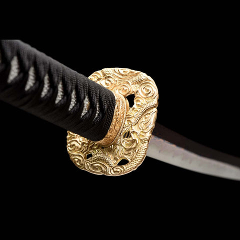 Handmade Japanese Samurai Katana, Regulus Sword Folded Steel Full Tang Fire Pattern Grinding Blade Painting Saya-COOLKATANA-QQ-0219-U